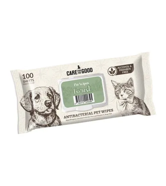 Care For The Good Antibacterial Wipes For Dogs & Cats (Forest)