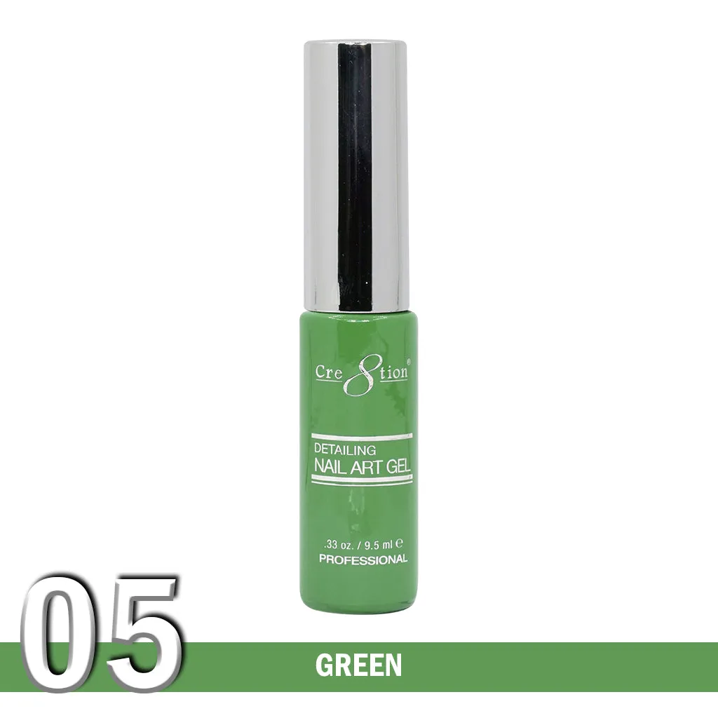 Cre8tion Detailing Nail Art Gel, 05, Green, 0.33oz KK1025