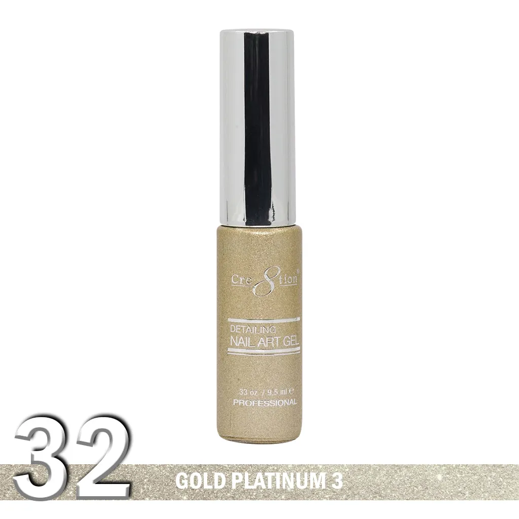 Cre8tion Detailing Nail Art Gel, 32, Gold Platinum 3, KK1025