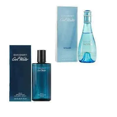 Davidoff Cool Water Deodorants Set - (1 Men 75 ml   1 Women 100 ml)