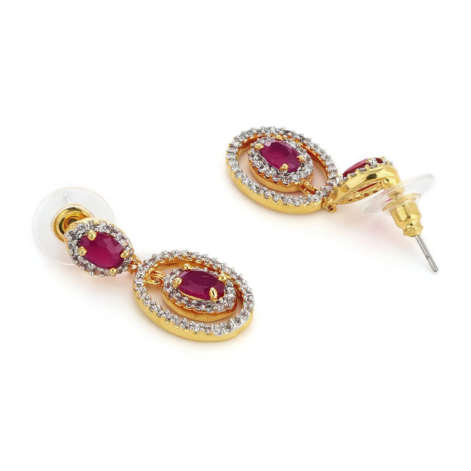 Diamond & Ruby Earrings Set