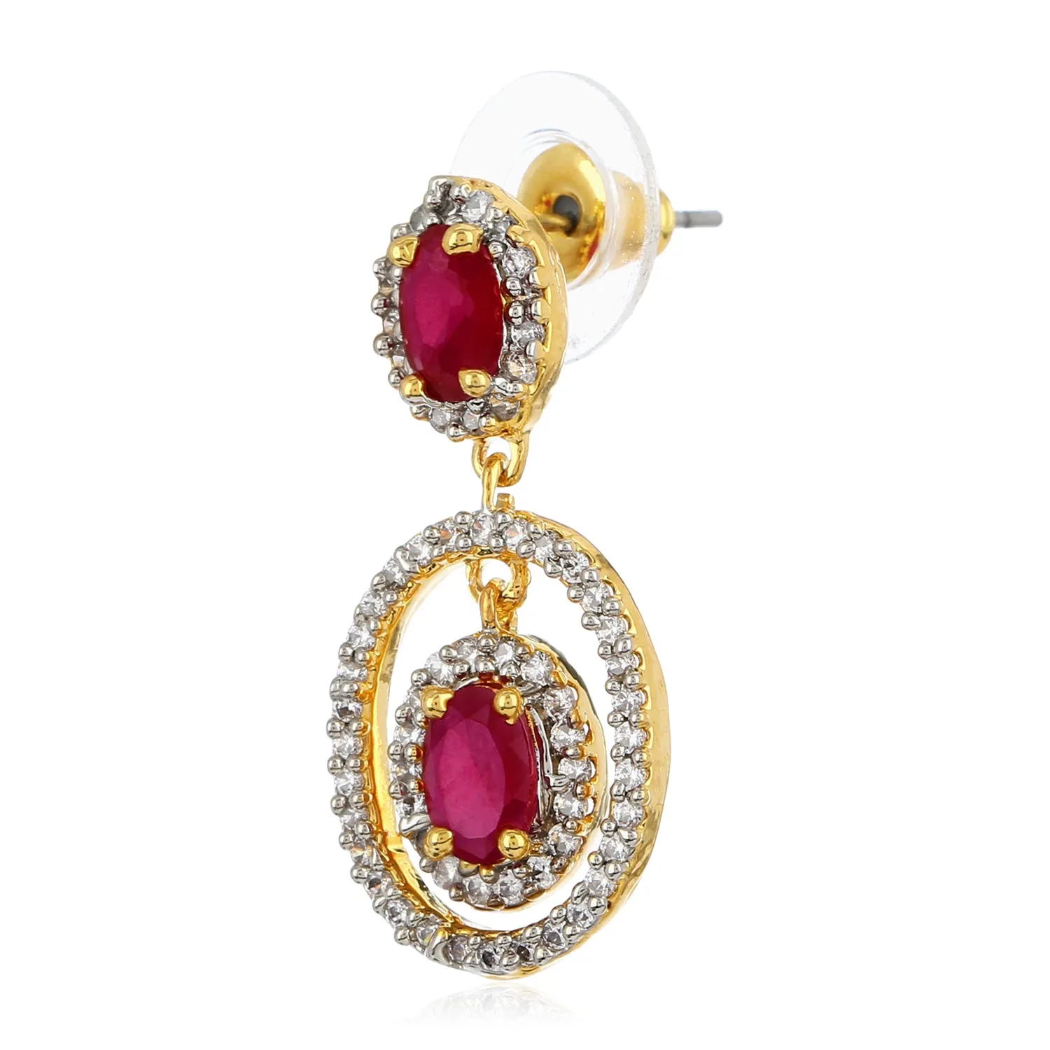 Diamond & Ruby Earrings Set