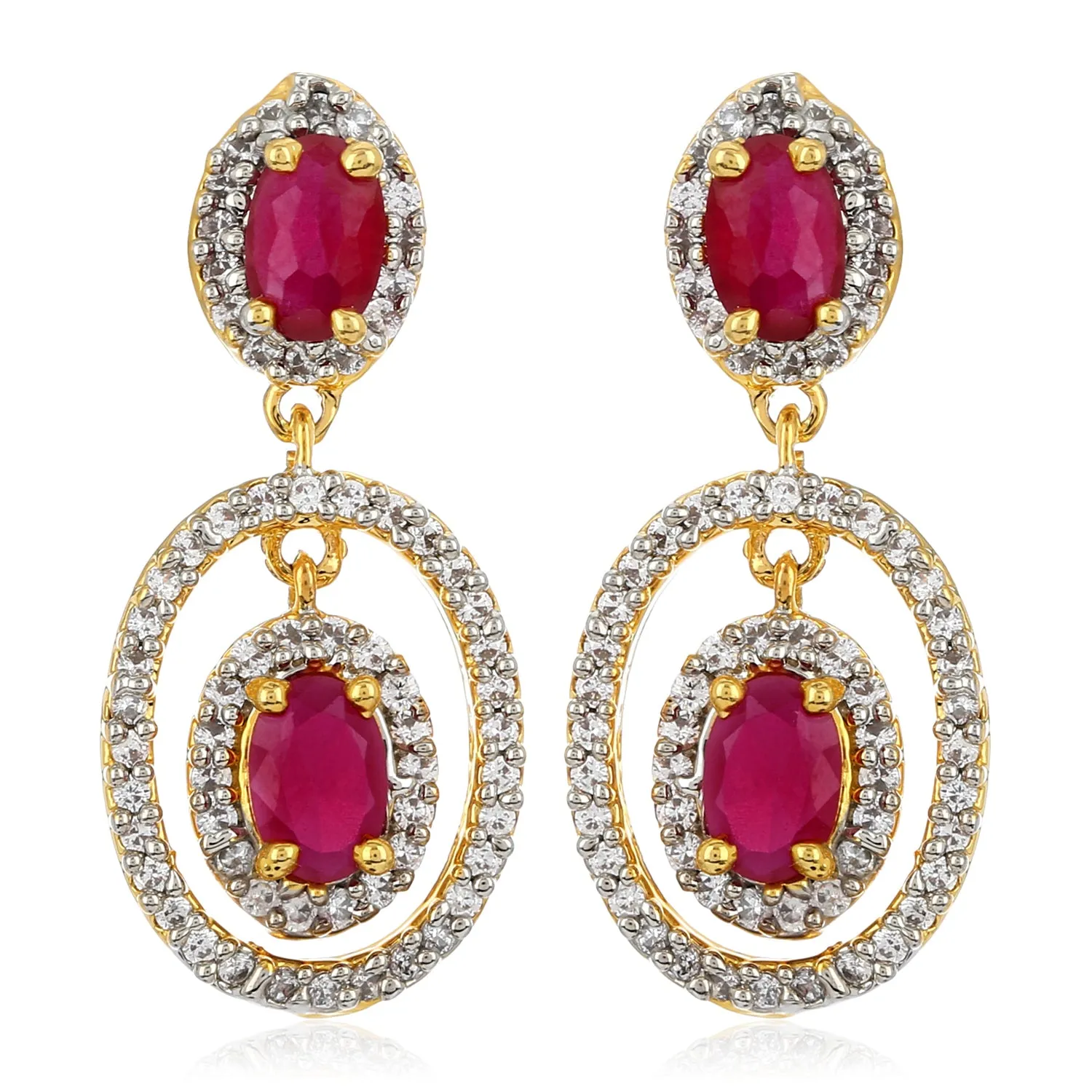 Diamond & Ruby Earrings Set