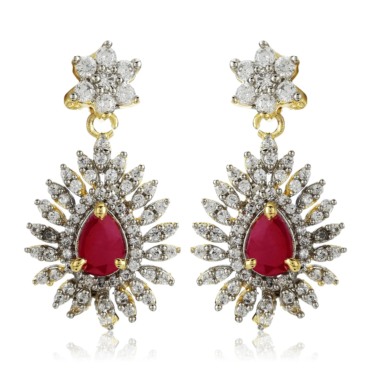 Diamond & Ruby Earrings Set