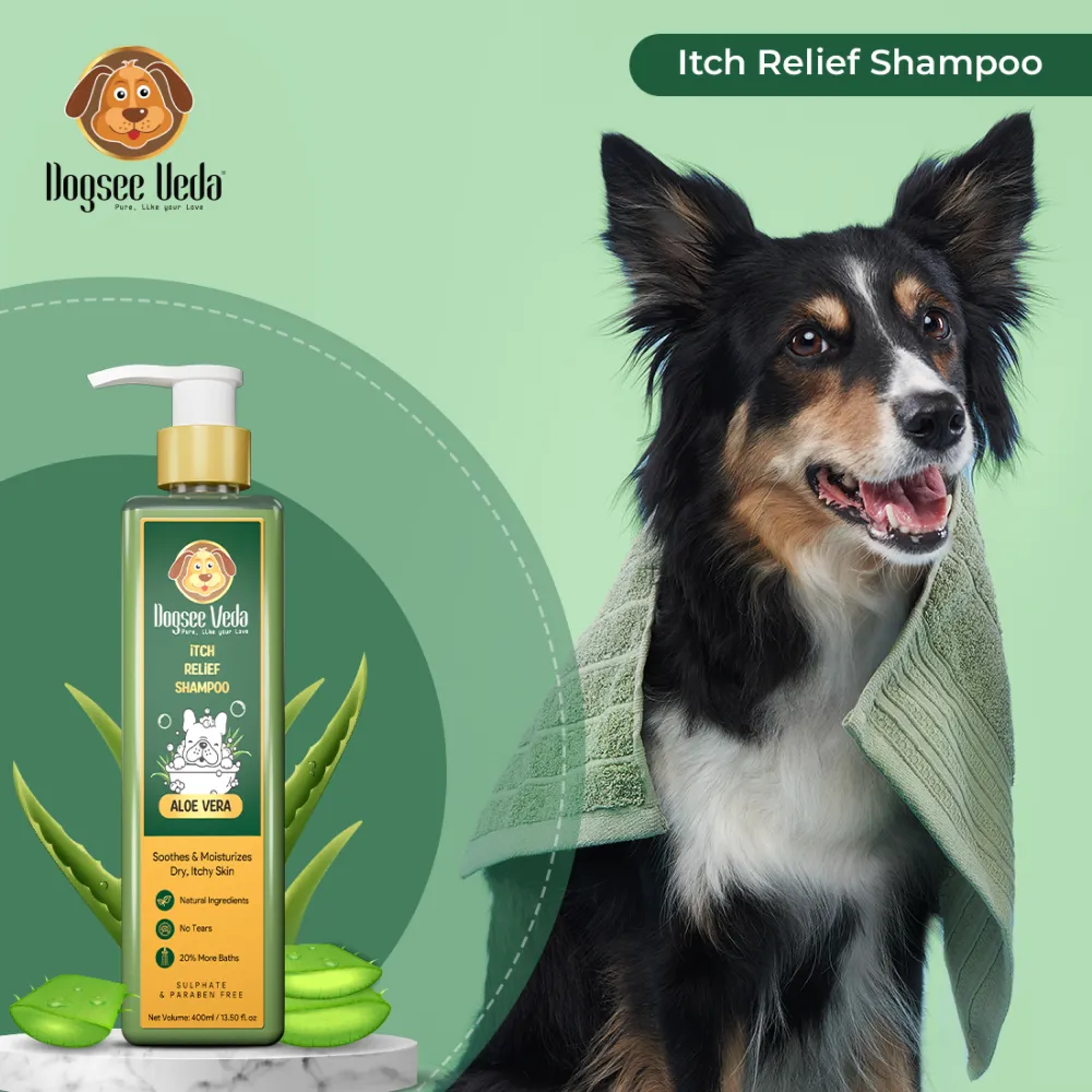 Dogsee Veda ITCH RELIEF Aloe Vera Shampoo for Dogs (400ml) (Limited Shelf Life) (Buy 1 Get 1)