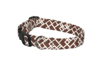 Elmo's Closet Brown Geometric Dog Collar