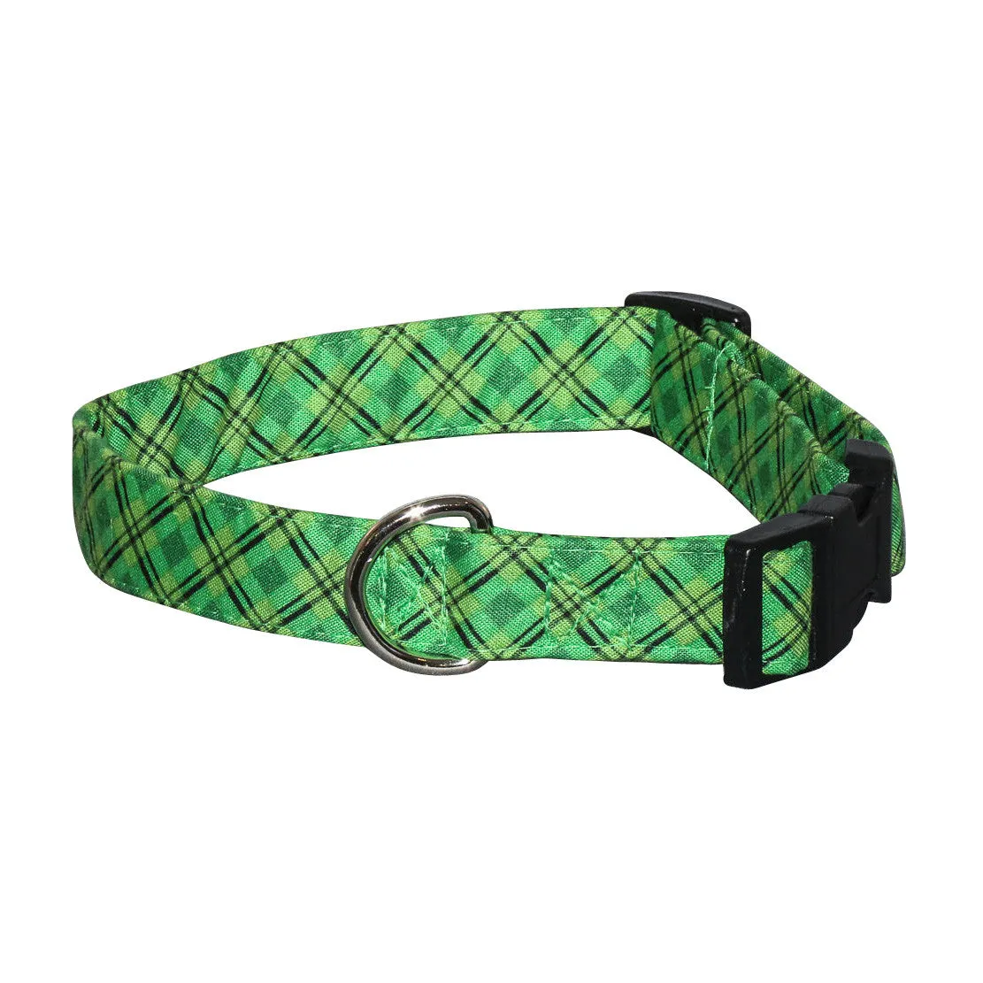 Elmo's Closet Kelly Plaid Dog Collar