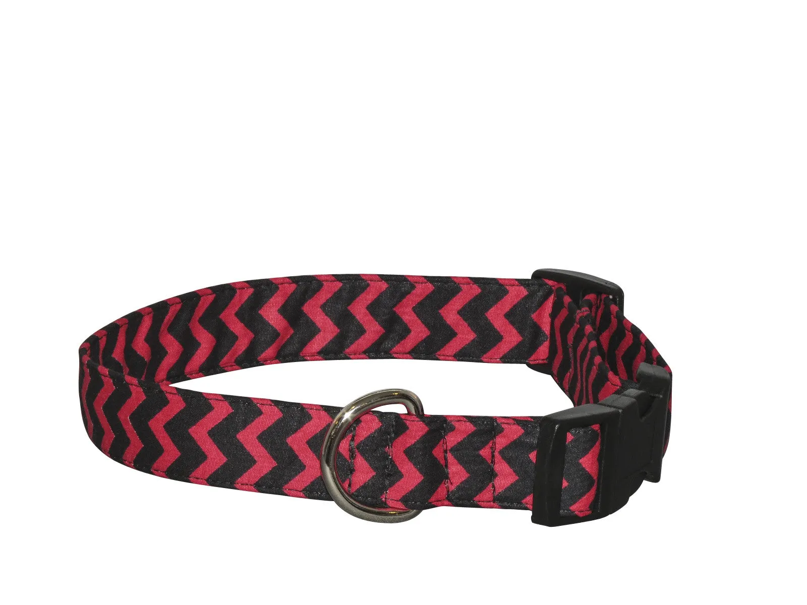 Elmo's Closet Red & Black Chevron Dog Collar