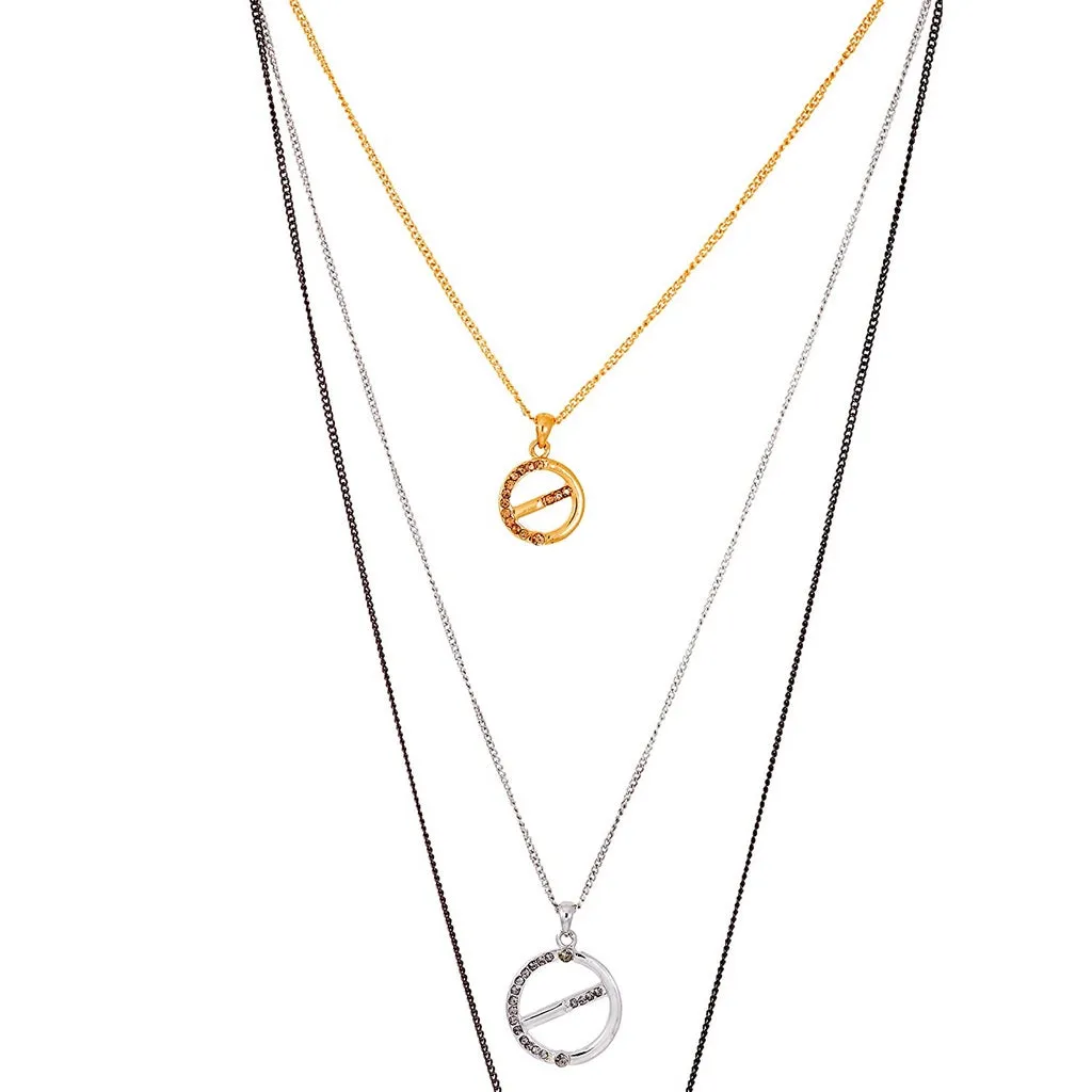 Estele 24 kt Multi Layer Necklace Set for Women & Girls