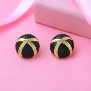 Estele Fancy Circular black fancy latest Studs for women