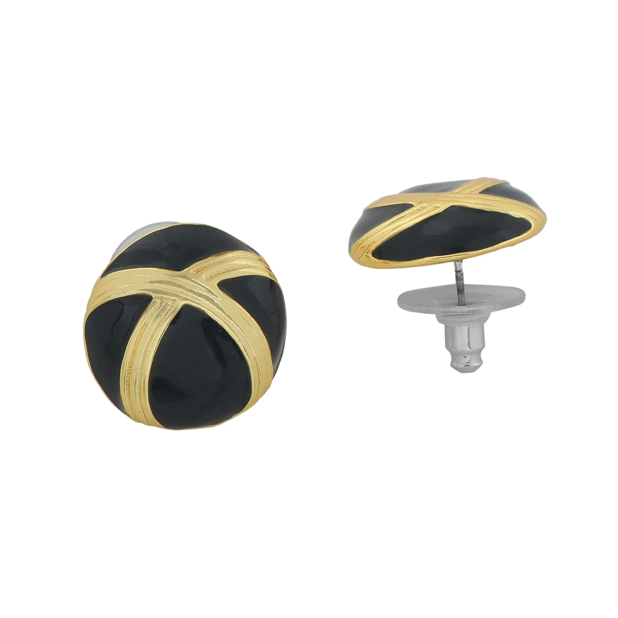 Estele Fancy Circular black fancy latest Studs for women