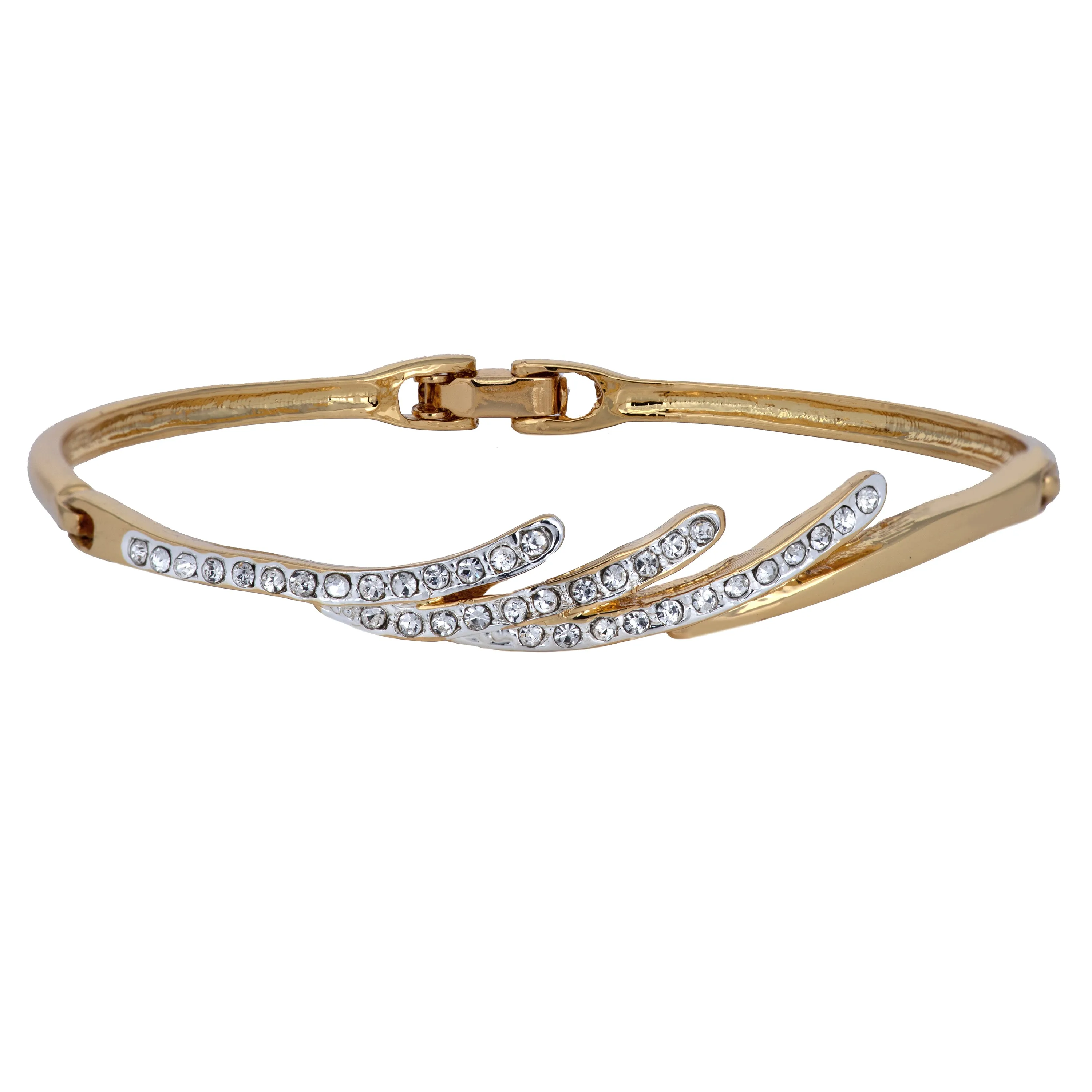 Estele - gold plated 3 Strike Designer Diamond Bracelet for Women