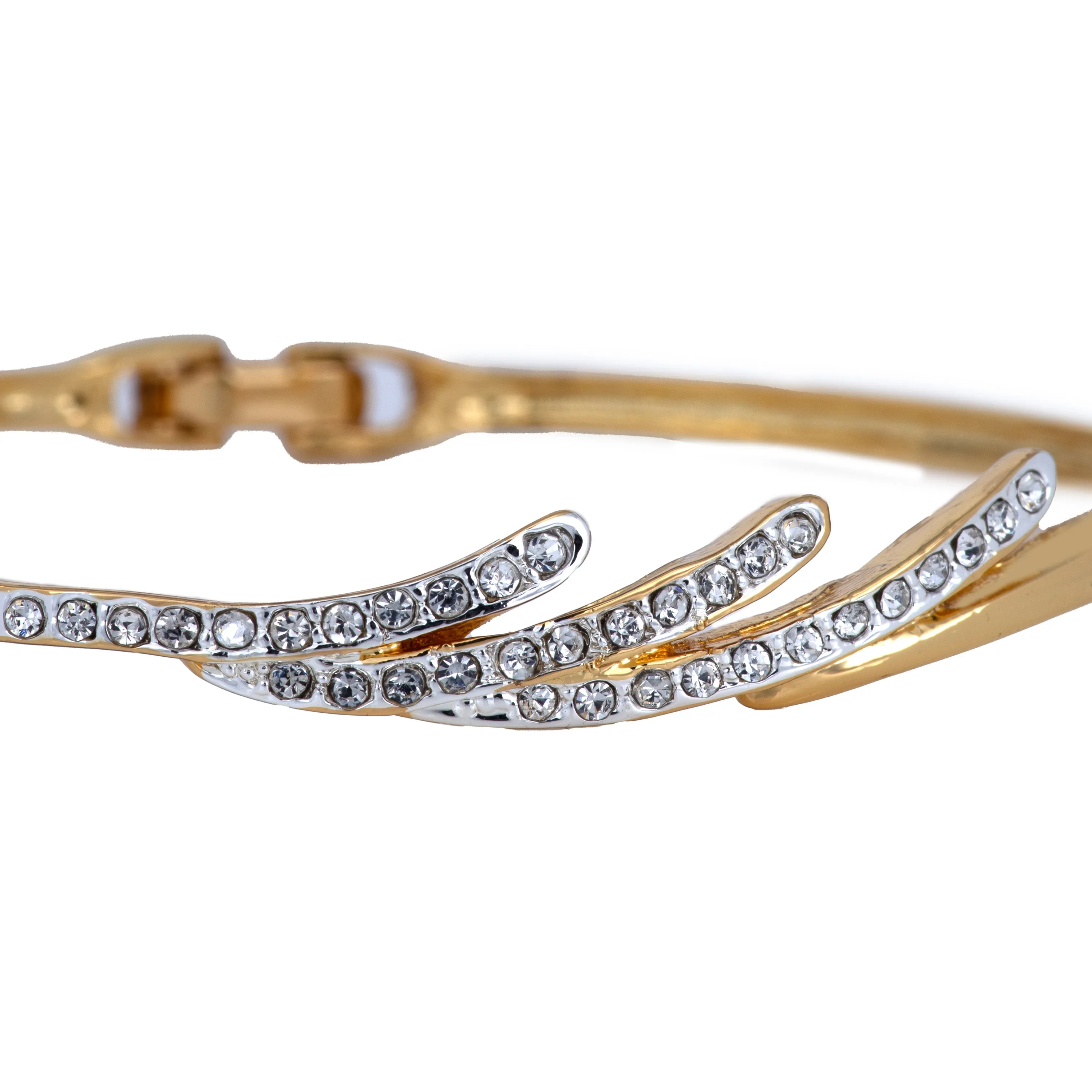 Estele - gold plated 3 Strike Designer Diamond Bracelet for Women