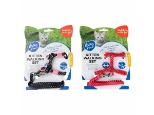 KITTEN WALKING SET WHITE DOTS 15-25cm / 8mm-125cm