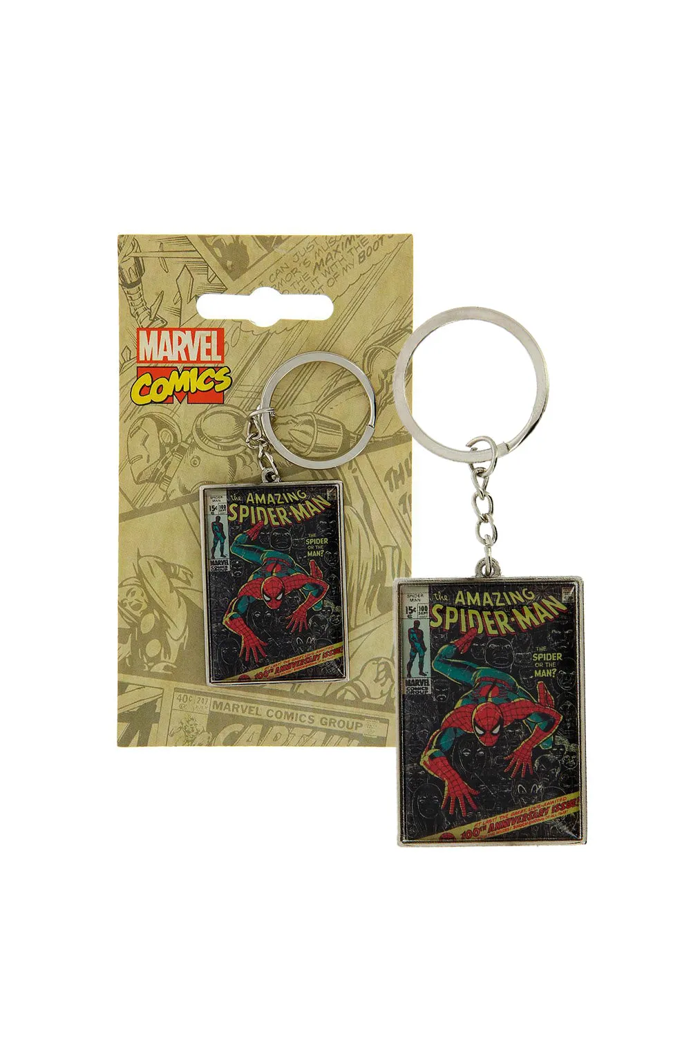 Marvel Comic Close up Spiderman Metal Key Ring