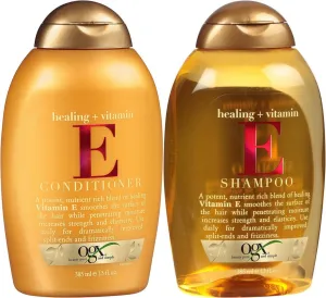 OGX Healing Plus Vitamin E Shampoo and Vitamin E Conditioner 13 oz [Bundle of 2 Items]