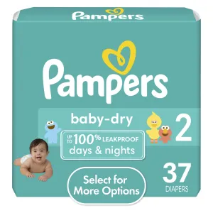 Pampers Baby Dry Diapers Size 2, 37 Count (Select for More Options)