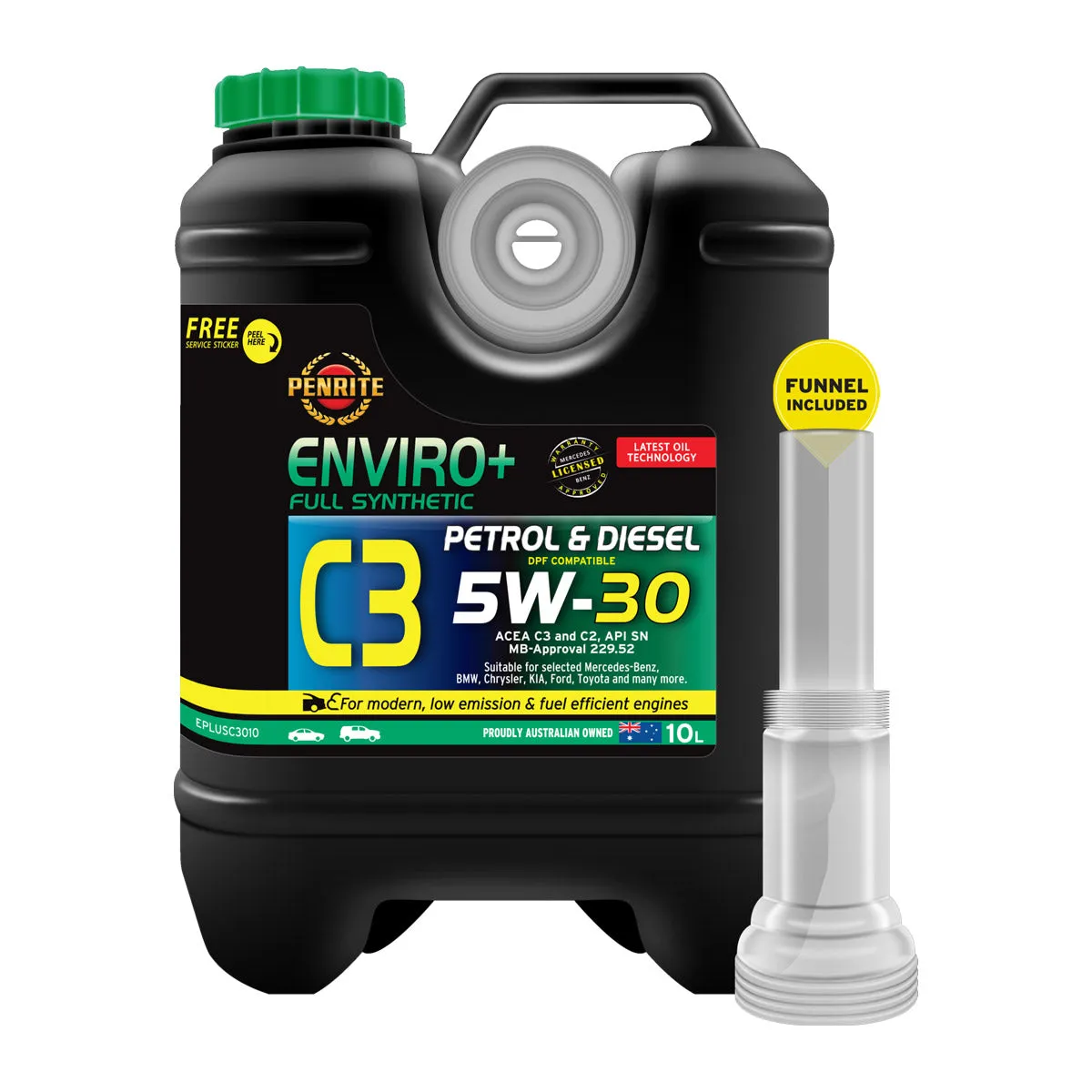 Penrite Enviro  C3 5W-30 Full Synthetic Engine Oil 10L  - EPLUSC3010 (Pickup Only)