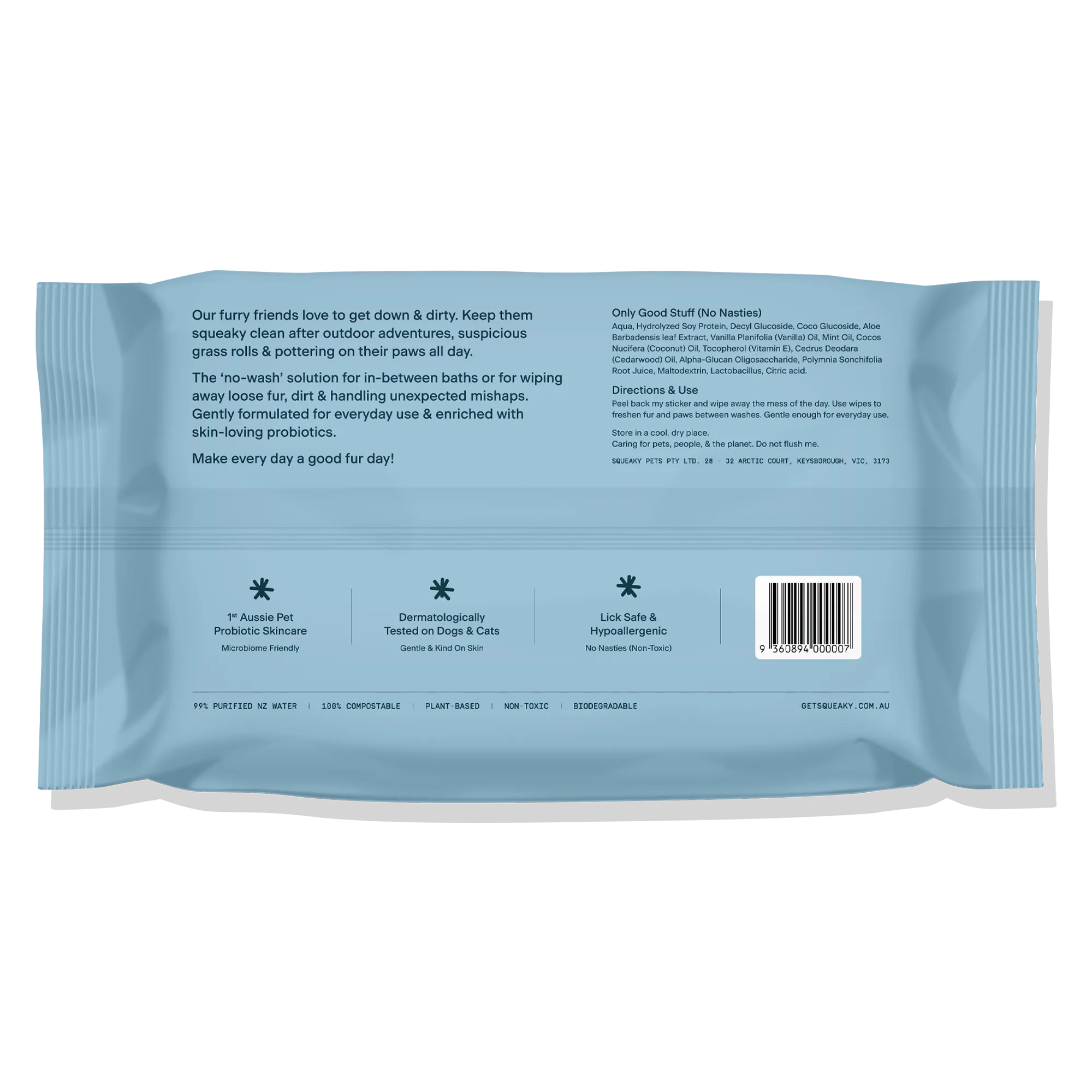 Squeaky Pet Probiotic Pet Wipes Fresh & Zesty