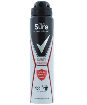 Sure Men Motionsense Anti Perspirant Invisible Antibacterial Deodorant Spray