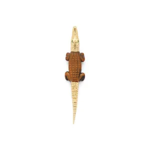 Tigers Eye Alligator Bite Single Earring