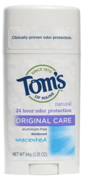 TOM'S OF MAINE - Original Care Deodorant Stick Unscented - 6 x 2.25 oz. Sticks