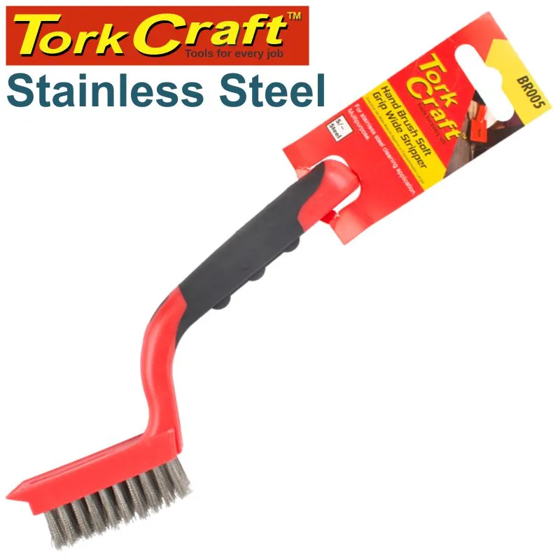 TORK CRAFT SOFT GRIP WIDE STAINLESS STEEL STRIPPER BRUSH TCW BR005