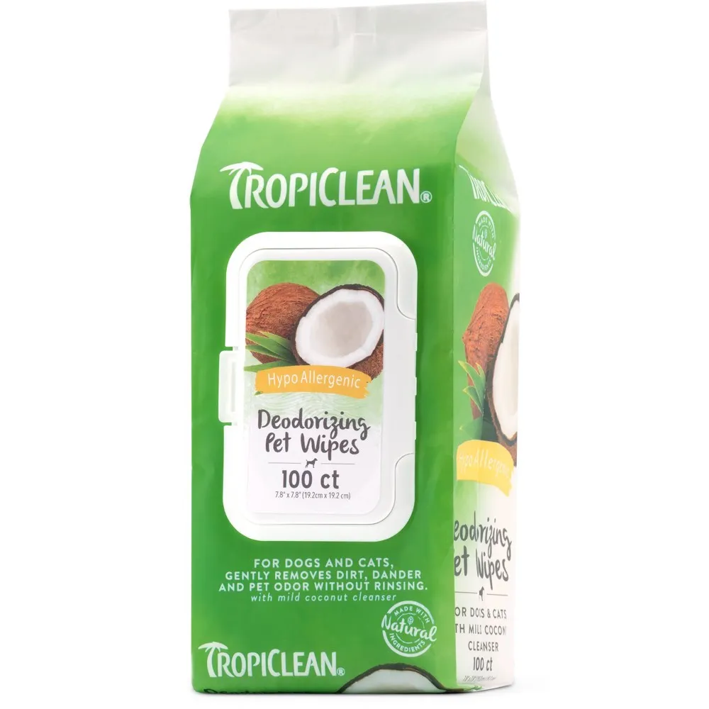 Tropiclean Hypoallergenic Pet Wipes 100ct