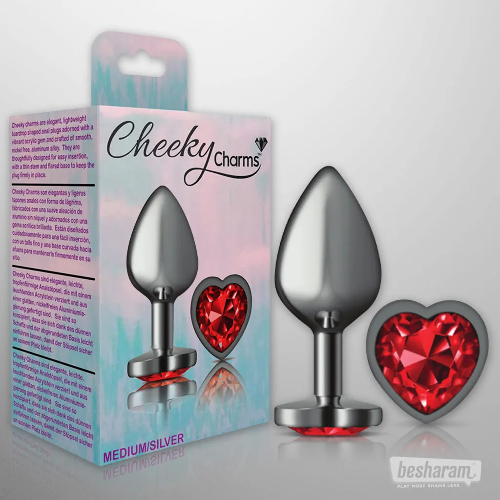 Viben Cheeky Charms Gunmetal Heart Butt Plug